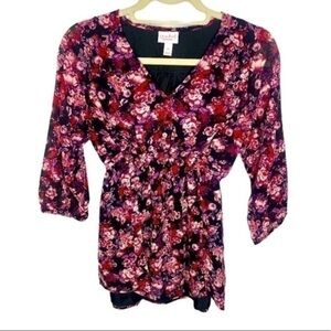 ISABEL Maternity Floral Button Chiffon Blouse XS